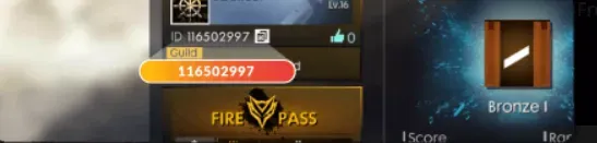 Free Fire MAX profile screen showing where the Player ID appears