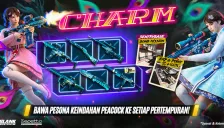 Banner resmi update Charm Point Blank menampilkan karakter berbaju hanbok dengan senjata seri Peacock