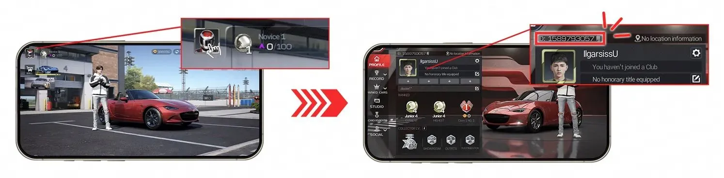 How to find User ID in Racing Master