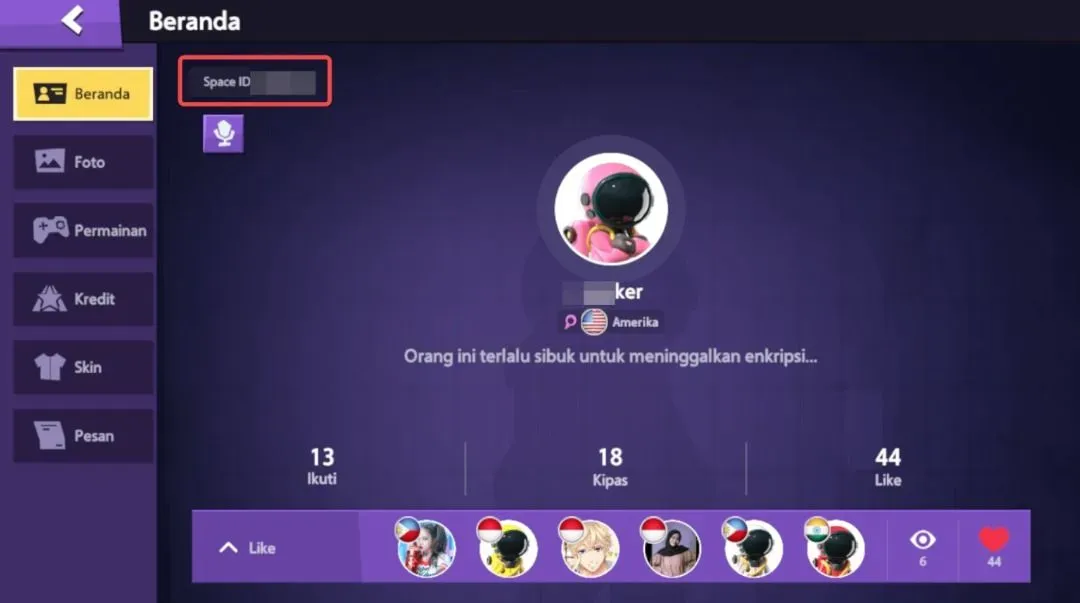 Super SUS profile page showing the User ID