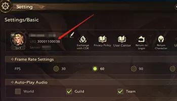 Profil Tarisland yang menunjukkan User ID di bawah nama watak