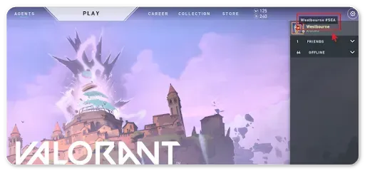 Profil Valorant yang menunjukkan Riot ID dan tagline
